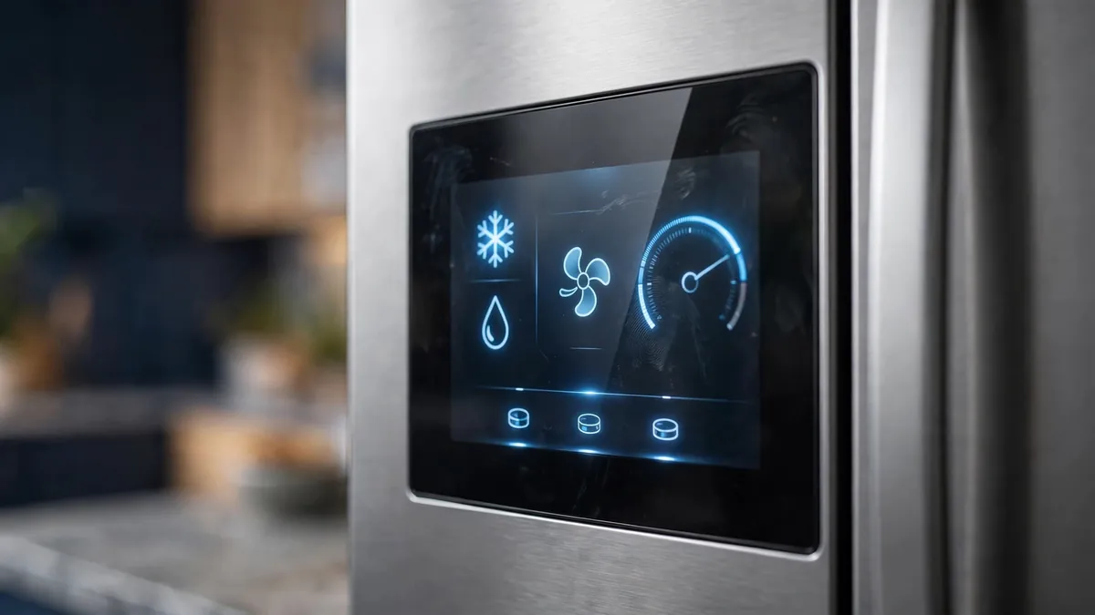 LG refrigerator display showing Er FF error code for a failed freezer fan