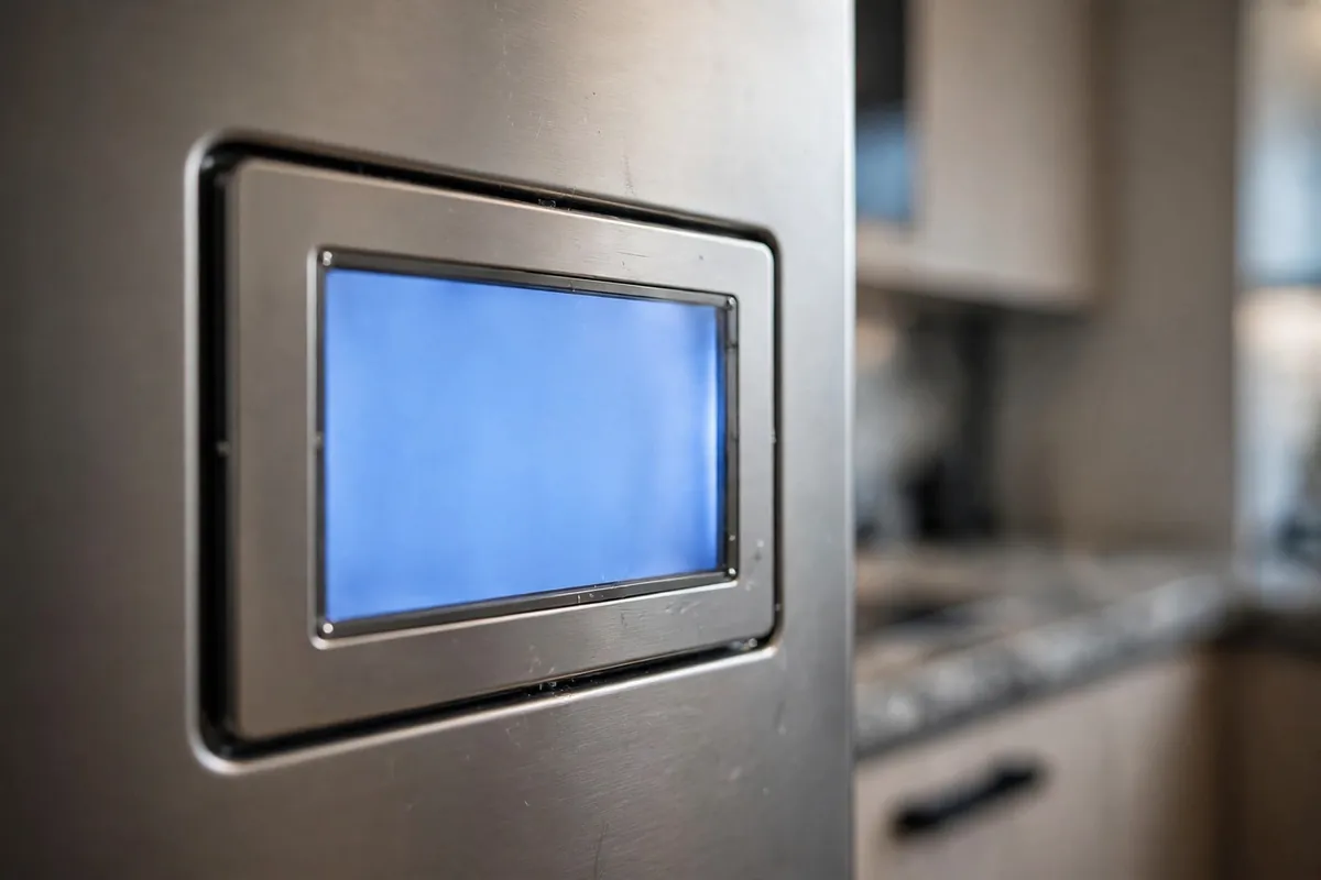 Samsung refrigerator display showing an error code on the temperature panel